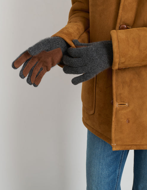 Cashmere Leather Palm Gloves