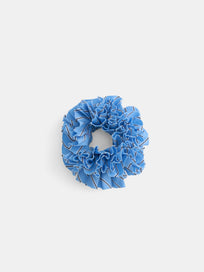 Frisee Striped Scrunchie In Cotton Poplin