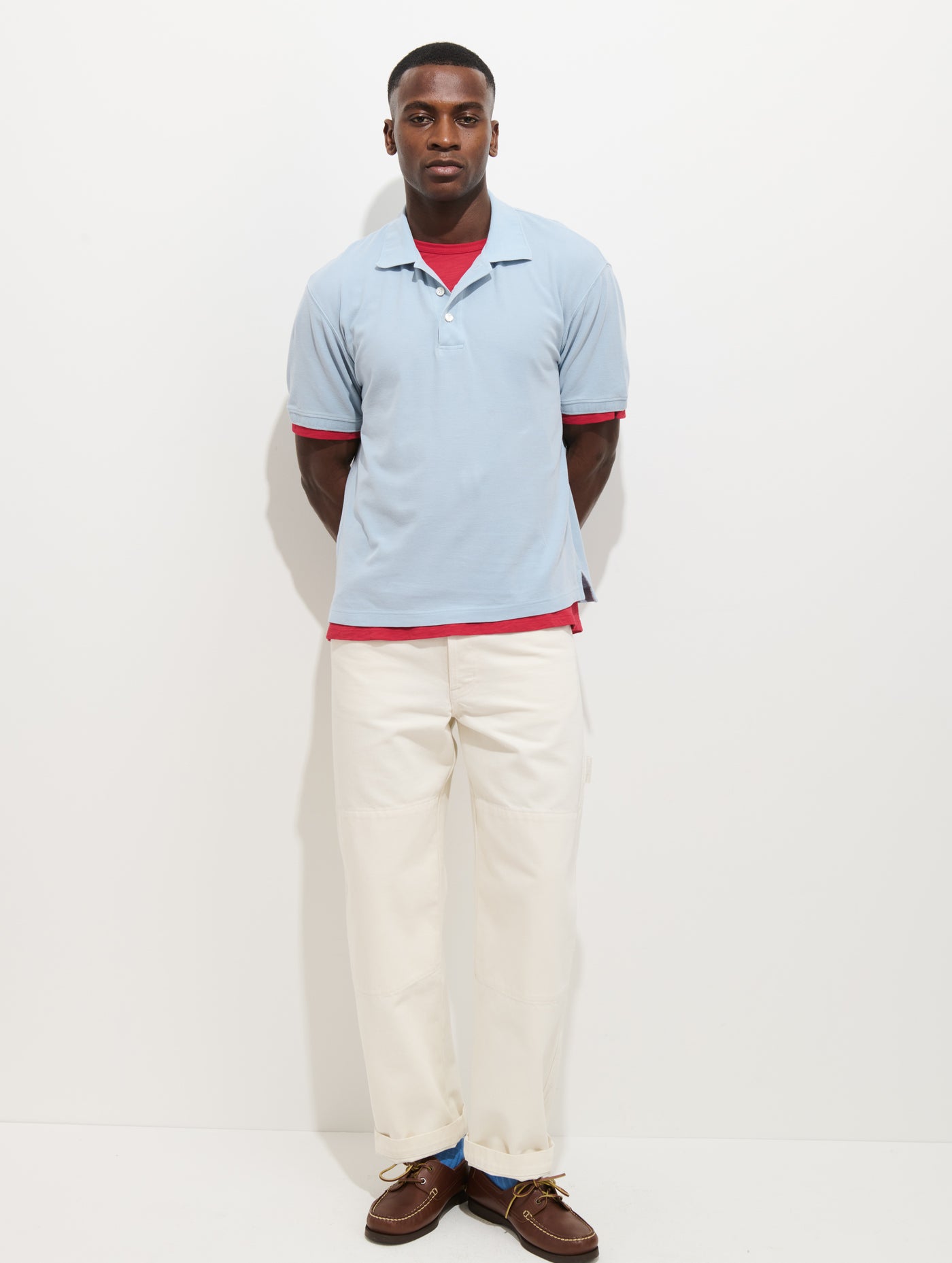 Garment Dyed Polo In Pique Cotton