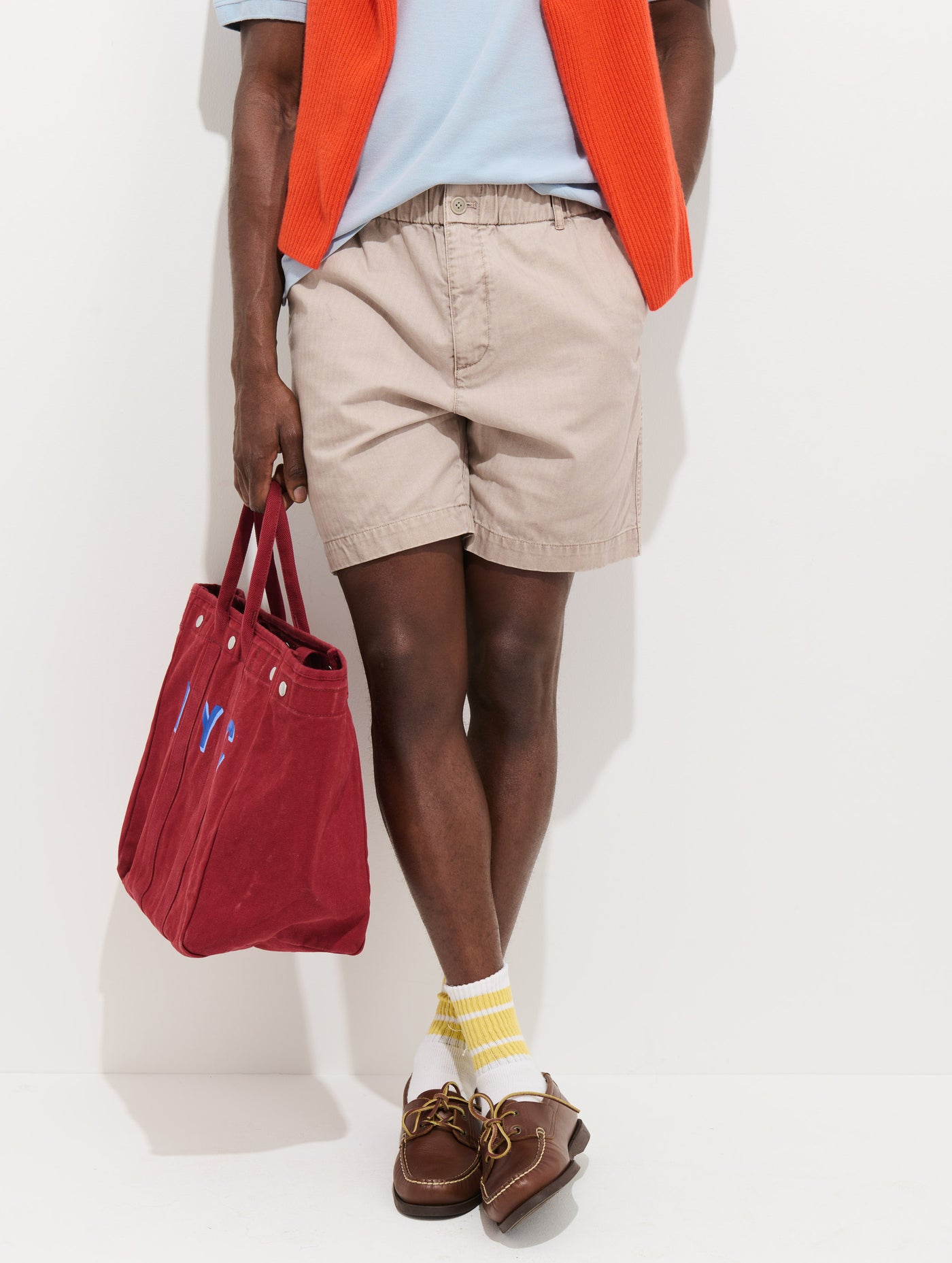 Pull On Short In Cotton Herringbone