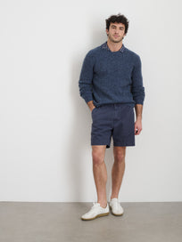 Pull On Short In Cotton Herringbone