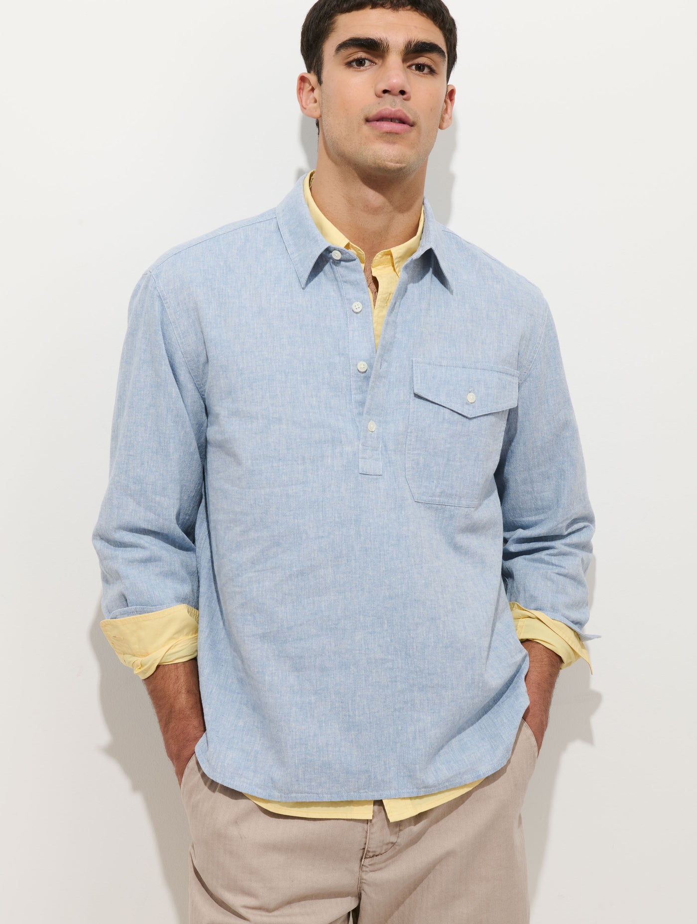Carter Popover In Cotton Linen