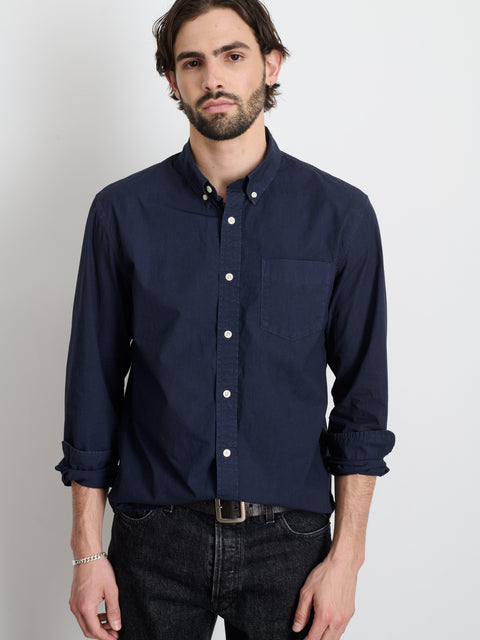 Mill Point Collar Shirt In Cotton Poplin