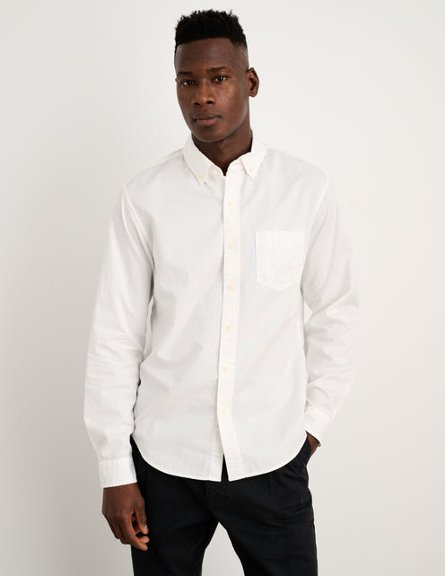 Mill Point Collar Shirt In Cotton Poplin