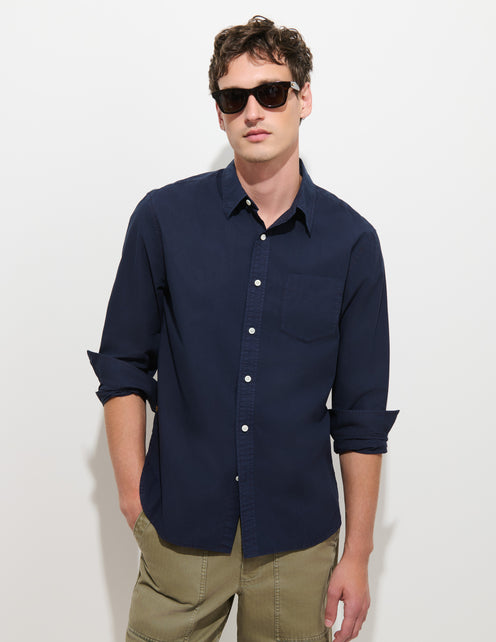 Mill Point Collar Shirt in Cotton Poplin