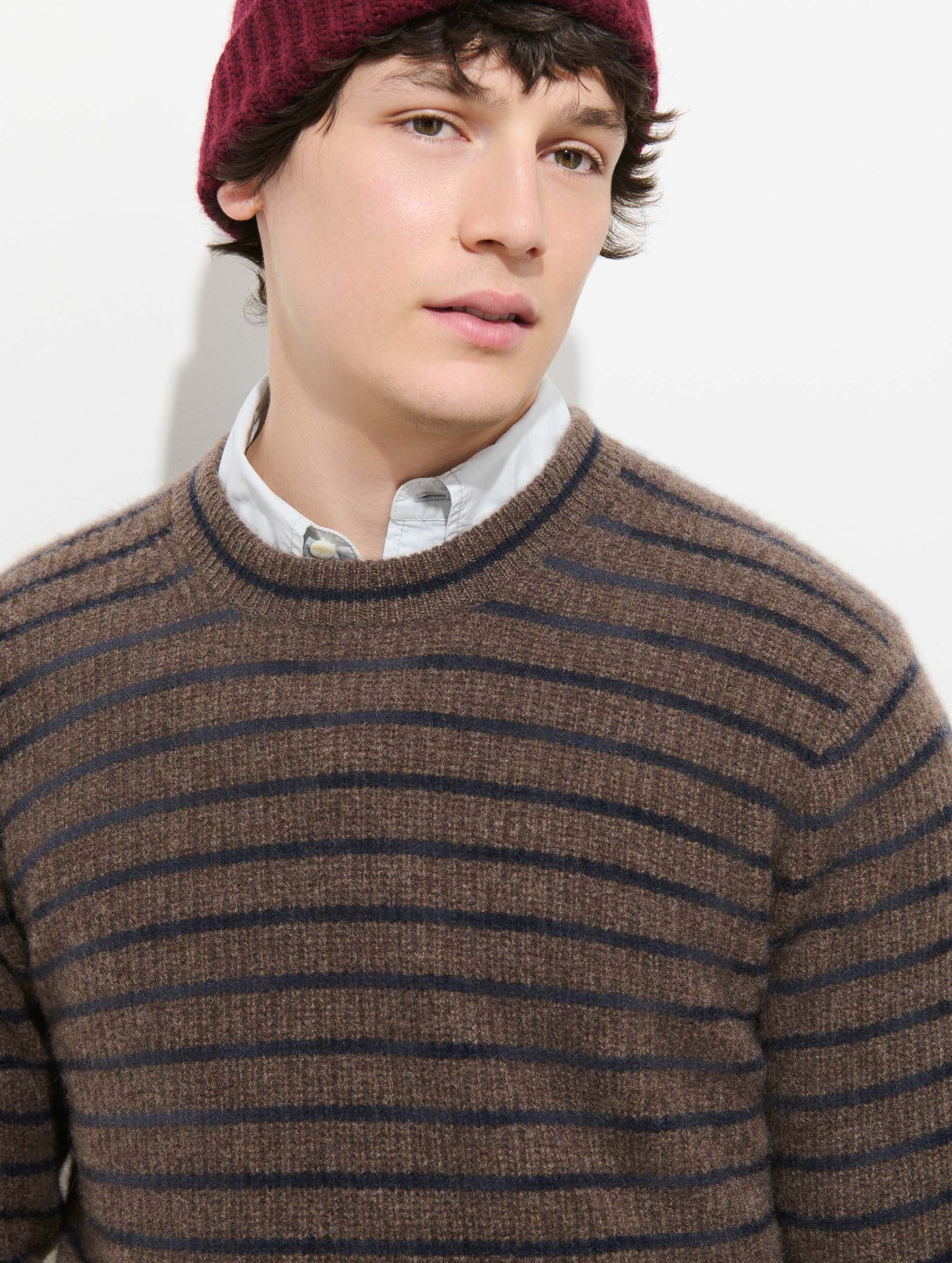 Jordan Striped Sweater in Washed Cashmere