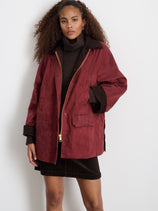 Chiltern Street Jacket In Waxed Cotton In Red