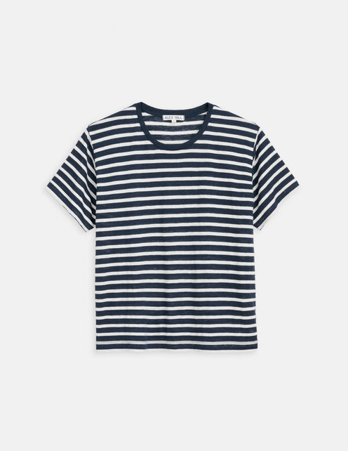 Garcon Striped Tee In Linen Cotton