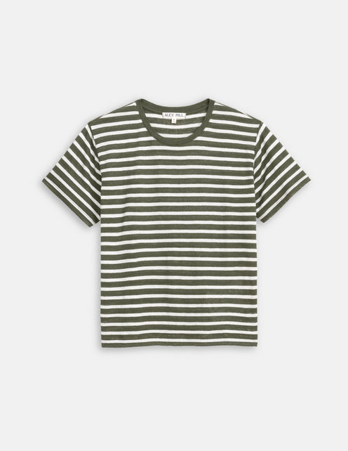 Garcon Striped Tee In Linen Cotton