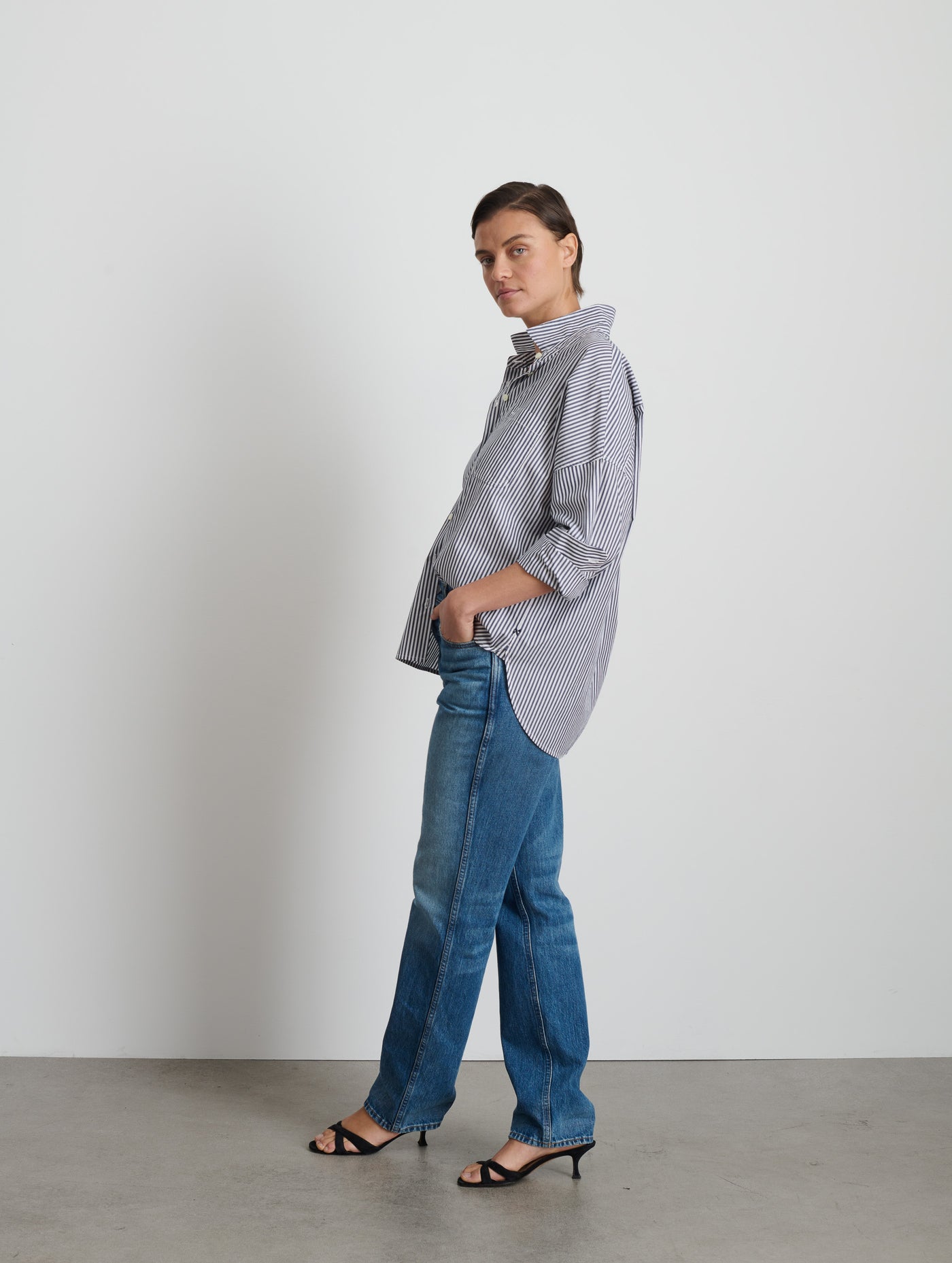 Jo Shirt in Striped Cotton Poplin