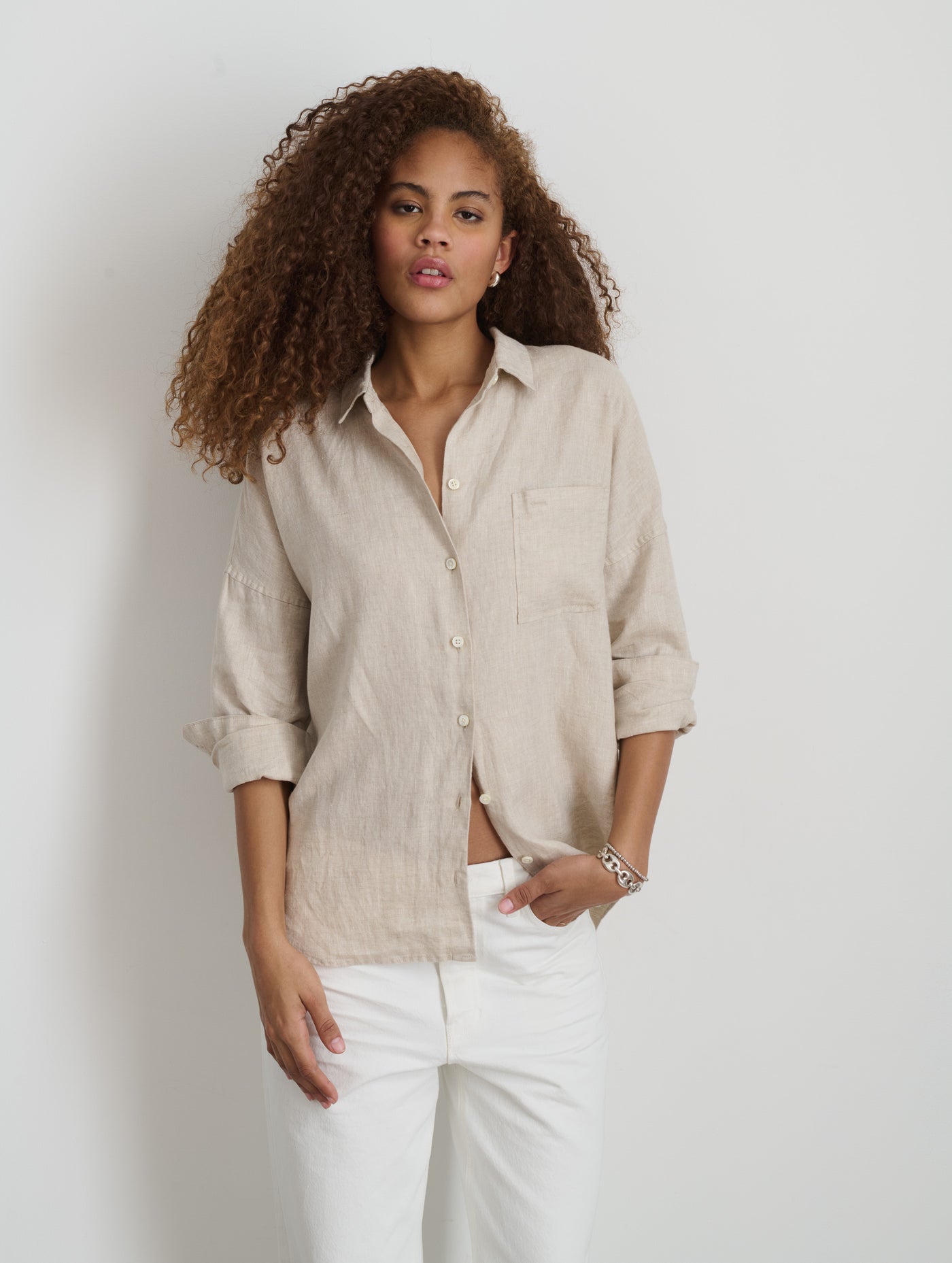 Jo Shirt In Flax Linen