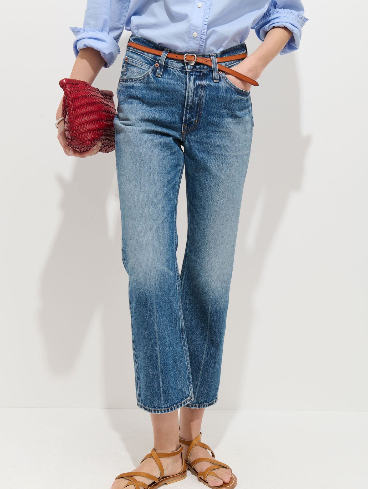 Bessette Mid Rise Boot Cut Cropped Jean