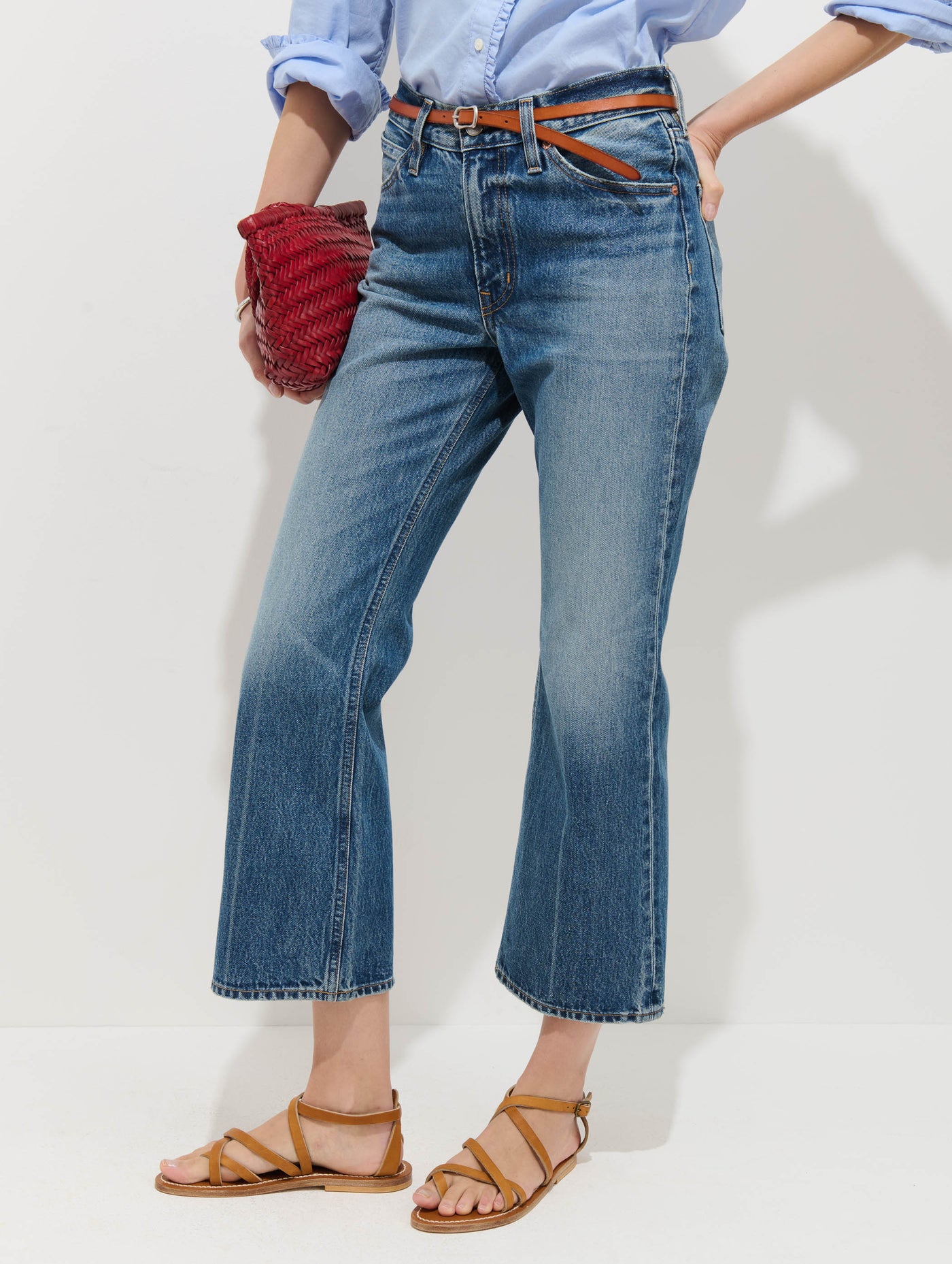 Bessette Mid Rise Boot Cut Cropped Jean