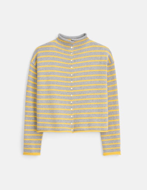 Taylor Striped Cardigan in Cotton Cashmere