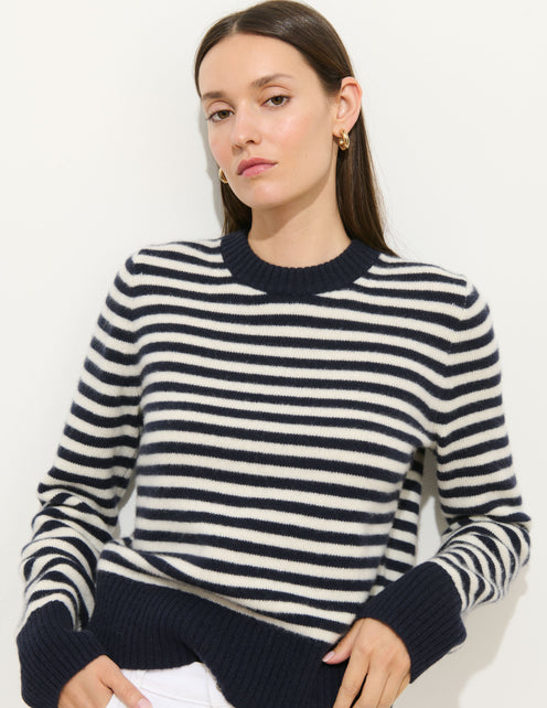 Marais Striped Sweater in Washed Cashmere