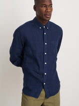 Mill Shirt In Linen In Navy